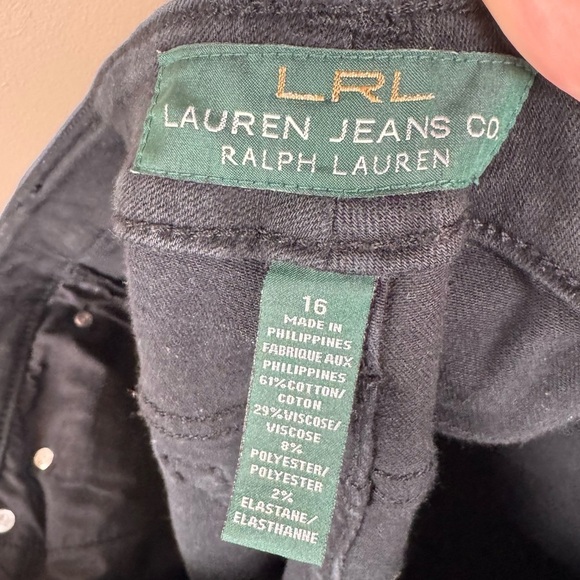 Lauren Ralph Lauren Black Modern Straight Curvy Jeans Size 16 - Picture 6 of 8